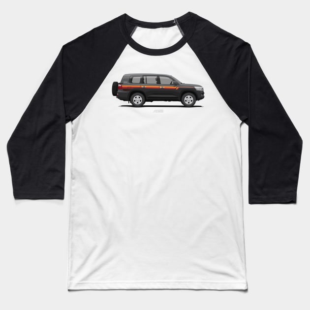 Land Cruiser 200 GX Heritage Edition - Black (AE-Spec) Baseball T-Shirt by ARVwerks